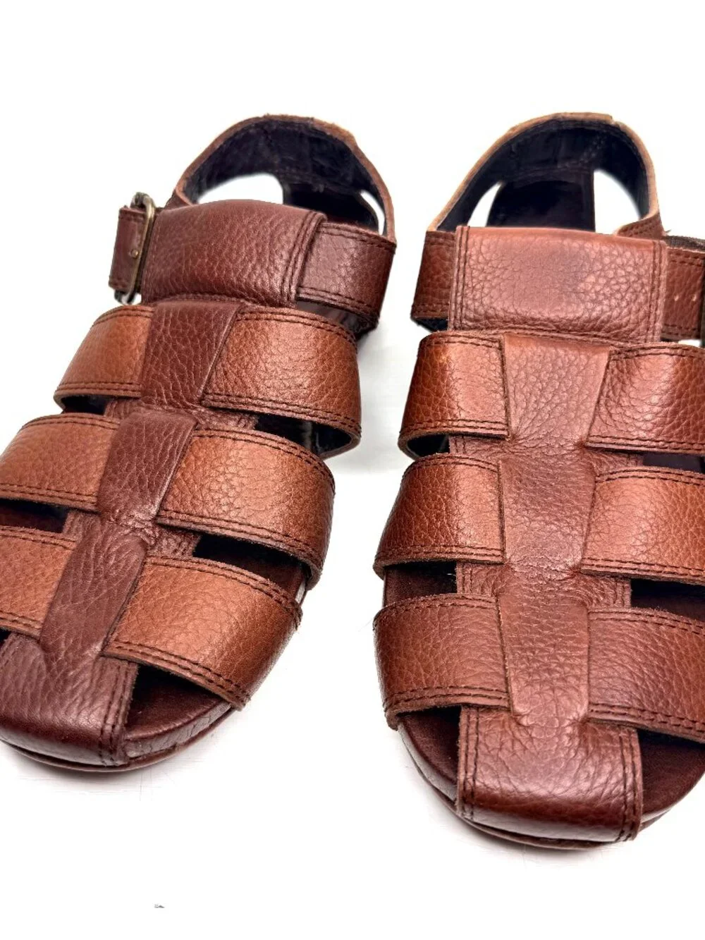 TOMMY BAHAMA Cowhide Leather Fisherman Coastal Summer Buckle Sandals Mens 9